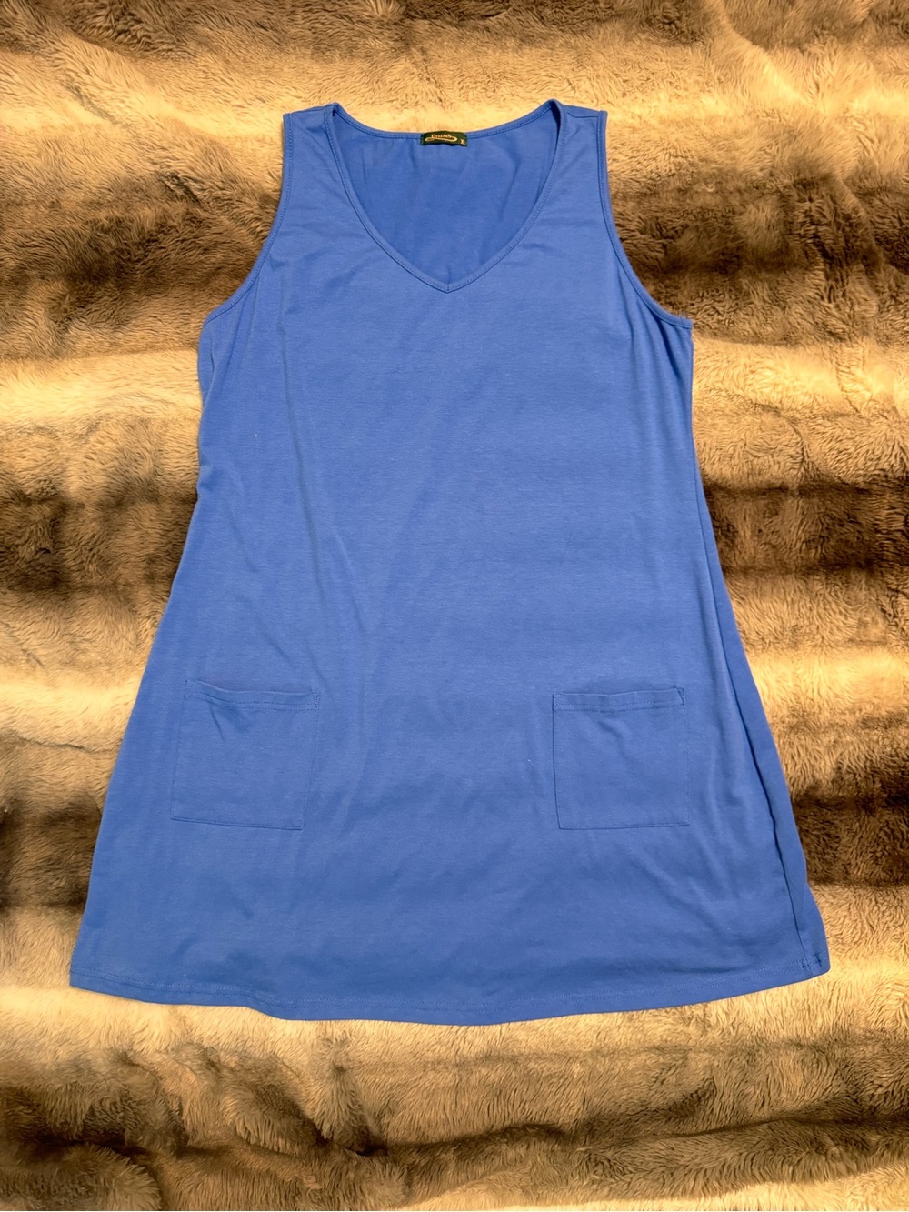 Classic V-Neck Midi Dress in Royal Blue